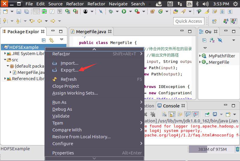 在 Eclipse 中新建 Java 工程并编辑 HDFS API 程序