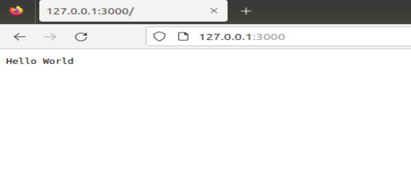 浏览器访问 127.0.0.1:3000 后页面显示 Hello World